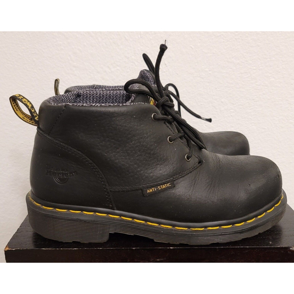 Dr. Martens Men’s Size 6M Industrial Steel Toe Black Leather Work Boots EUC main image 6